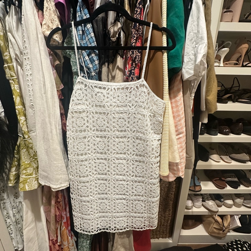Zara White crochet lace Mini Dress